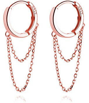 SLUYNZ 925 Sterling Silber Ohrringe Quaste baumeln für Frauen Teenager Damen Minimalistische Creolen Ohrringe Kette
