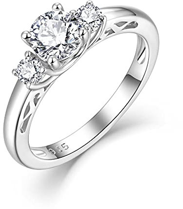 starchenie Fede Anello da Donna, Anello di Fidanzamento in Argento 925 per Gli Innamorati