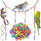 Bissap Plastic Chain Links Birds 250pcs, Mix Color Rainbow DIY C-Clips Chains Hooks Swing Climbing Cage Toys for Sugar Glider Rat Parrot Bird, Children's Learning Toy