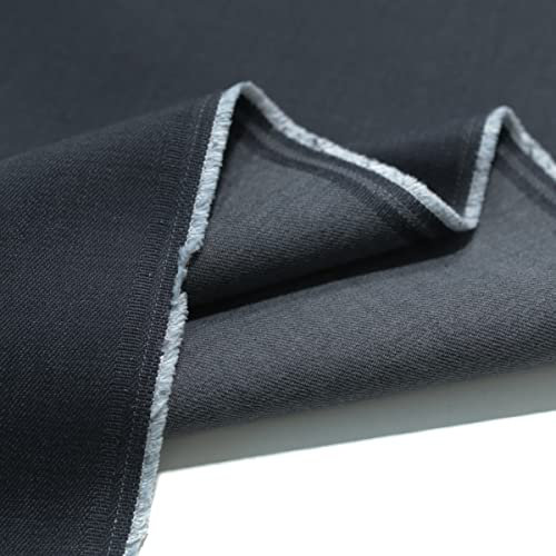 TOLKO Baumwollstoffe klassischer Jeans Stoff mit Stretch | weicher Bekleidungsstoff für Hose Jacke Rock | robuster Polsterstoff/Bezugsstoff | Stoffe zum Nähen Meterware 160cm breit (Asphalt Grau)