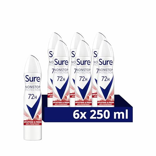 Sure Nonstop Protection Watermelon Fresh Anti-Transpirant Aerosol Damen Deospray mit Körperwärme aktivierter Technologie und einem Wassermelonen- & Kaktusduft für 72h Geruchs- und Schweißschutz 6x