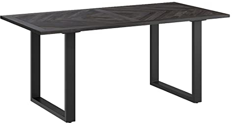 HOMELIV. Module Esstisch in Akazie Grau/Schwarz, 180x90 cm, aus Massivholz, der Blickfang in Ihrem Esszimmer