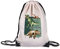 GRAZDesign Turnbeutel Kinder personalisiert mit Namen, Dino - Sportbeutel für Jungen und Mädchen, in beige Motiv Dinosaurier, Kinder Tasche für Sport, 100% Polyester, Farbe Natur
