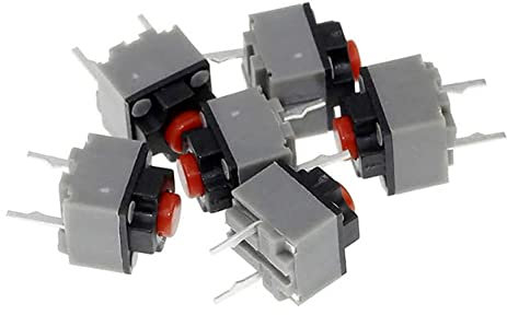 Yhloubb 10pcs Interrupteur silencieux Souris sans fil Bouton de souris filaire micro commutateur 6x6x7,3 mm, Bouton-poussoir, Blanc