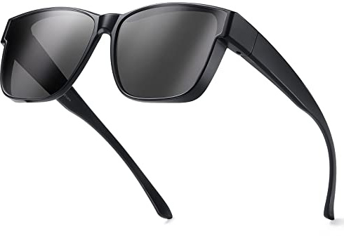 Überzieh Sonnenbrille Damen Polarisiert über Normale Brille Verspiegelt Herren TR90 Ultra Leicht Groß Mode Rund Fahrerbrillen