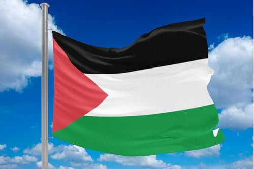 Oedim Bandera de Palestina | 150x85cm | Reforzada y con Pespuntes | Bandera con 2 Ojales Metálicos y Resistente al Agua