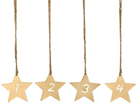 Adventszahlen 1234 Gold Sterne Kerzenstecker 4 Stück Kerzendekoration Zahlen Advent 4er Set