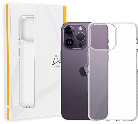 Armor Signature Case for iPhone 14 Pro Max (Crystal Clear with Grey Tape)