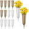 Lallisa Friedhofsvasen mit Spikes, Kunststoff, Gedenkblumen, Grabblumen, Halter, Kegel im Boden, Vasen mit Pfählen für Rasen, Grabstein, Grabdekoration, künstliche frische Blumen (Weiß, Bronze), 12