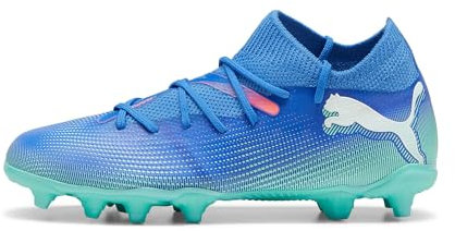 PUMA Future 7 Match FG/AG Jr Soccer Shoe, Bluemazing White-Electric Peppermint, 30 EU