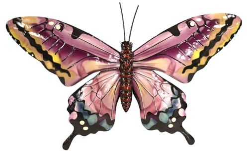 Primus Wandschmuck Schmetterling, Metall, mittelgroß, Rosa