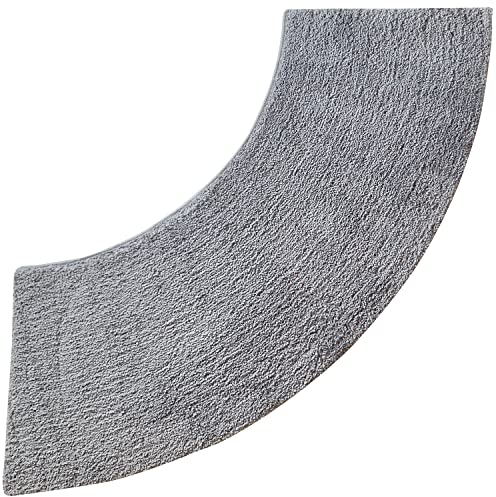 DFEO@MF Gebogene Duschmatte, 45x143cm Duschvorleger Runddusche, rutschfest Maschinenwaschbar Badvorleger, Flauschig Weich Badezimmerteppich Die Sich an Eine Runddusche Anpasst (Grey)