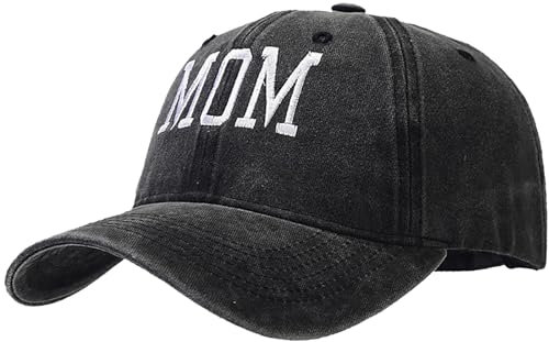 XYIYI Mama Hut für Frauen, Schwarz Vintage Washed Distressed Baseballkappe Mütter Tag Geschenke