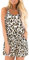 STYLEWORD Jumpsuit Damen Sommer Kurz Ärmellos Blumen Overall Spaghettiträger Strampler mit Tasche(Leopard-401,Groß)