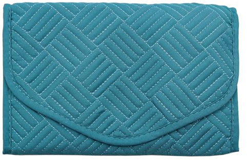 Tiardey Rollos de Joyas para Viajes Organizador de Joyas de Viaje Plegable Estuche de Almacenamiento Bolsa para Anillos Pendientes Collares Pulseras (Verde)