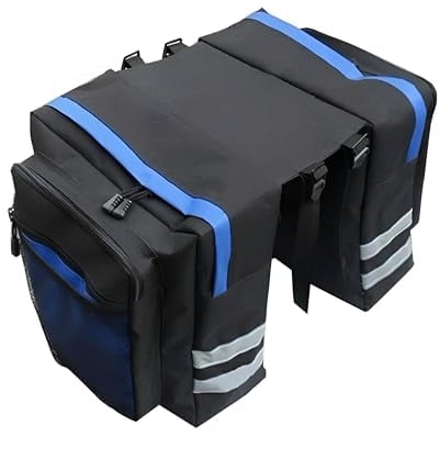 Primal Internet GmbH Fahrradtasche Gepäckträger wasserdicht für E-Bike & konventionelle Modelle | Gepäckträgertasche Fahrrad wasserfest | Fahrradrucksack reflektierend (Rote Streifen)