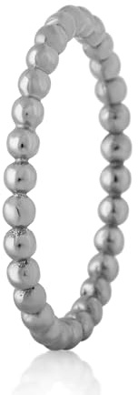Akitsune Delight Damenring aus 1 mm Beads| Eleganter 316L Edelstahlring für Frauen | Perlenring | Wasserfest und Antiallergen | Silber - Größe 58