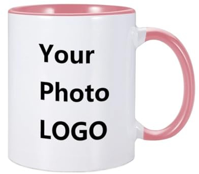 WOMB Tazza da caffè personalizzata con foto, tazza da caffè con immagine personalizzata, regalo di anniversario, per lui/lei, personalizzabile con logo per uomo-donna (nero, 325 ml)