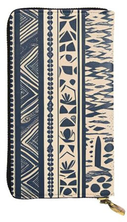 YYHWHJDE Lange Clutch-Geldbörse aus bedrucktem Leder, Motiv: afrikanische Völker, entworfen für modische Mädchen und Frauen, stilvoll und personalisiert, 19 x 10,5 cm, Schwarz, Einheitsgröße, Schwarz