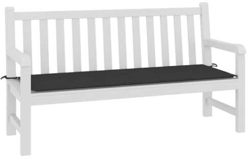 puraday Garten Bankauflage Schwarz 150x50x3 cm Wasserdicht Stoff Sitzkissen Terrassebank-Auflage Universellen Dekorative Funktion Outdoor-Zubehör Sitzpolster Witterungsbeständig