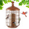 MIXXIDEA Metal Bird Feeders for Outdoors Hanging, Caged Tube Bird Feeder for Small Backyard Birds, Squirrel Proof Wild Bird Seed Feeders, Attracting Birds in Your Lawn, Garden,Brown