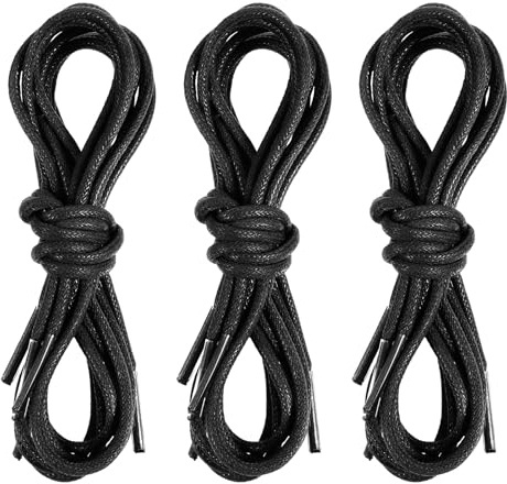 JJUNW 3 pares de cordones de negocios, cordones redondos encerados, cordones de 90 cm, impermeables y muy resistentes al desgarro, para hombre y mujer, zapatos de cuero, zapatos de traje, zapatos de