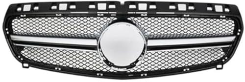 Griglia Paraurti Anteriore Per Mercedes Per B&enz W176 Una Classe 2013-2015 A200 A180 A250 Griglia Anteriore Auto Superiore Paraurti Cappuccio Maglia Rene Anteriore Griglia(Argento)