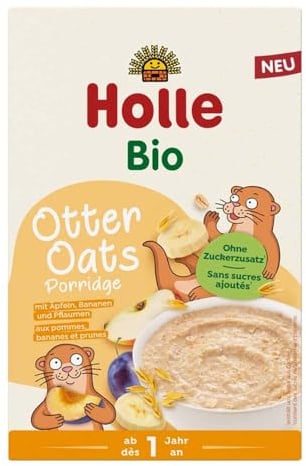 Holle Bio-Porridge, Otter Oats mit Äpfeln, Bananen & Pflaumen, 200g (1)
