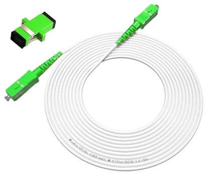 Cable Fibra Óptica SC/APC Monomodo – Compatible con Movistar, Vodafone, Orange, MásMóvil, Digi, Jazztel, Yoigo, Lowi – Incluye Acoplador Gratuito (1m)