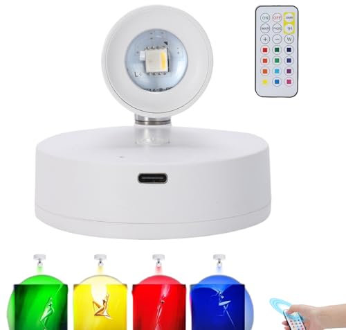 Wireless Uplighting for Plants – LED Indoor Spotlight, Battery Powered Light | Adjustable Rotating Uplight for Houseplants, Room Ambience, Accent Lighting for Art, Statues, and Wall Décor