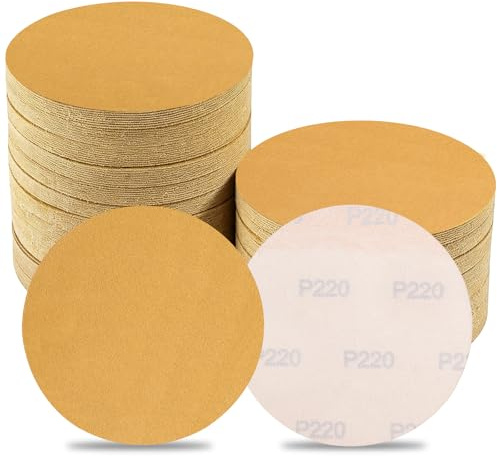 Sruhrak 100 Stück Schleifpapier 125 mm 220 Körnung | Kletthaftende Schleifscheiben Set für Exzenterschleifer zum Mittelschleifen von Holz und Metall