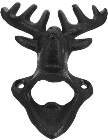 Toyvian Abridor de Botellas de Cerveza Vintage de Pared con Cabeza de Animal Destapador Manual Metálico Resistente para Bar y Fiesta