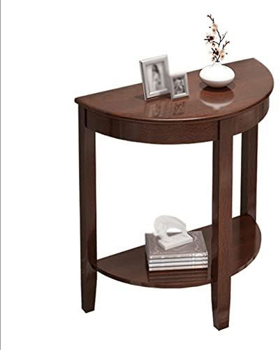 Flurtisch, Konsolentische hinter dem Couchtisch, H-förmiger Halbrunder Konsolentisch, schmaler Eingangstisch, hohe H-Tische, Beistelltisch aus Holz mit Regaleinheit, für Schlafzimmer, Wohnzi