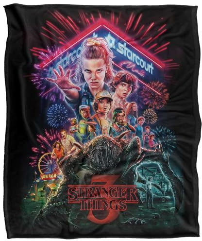Stranger Things Season 3 Poster Silky Touch Super Soft Throw Blanket 152 X 127 cm