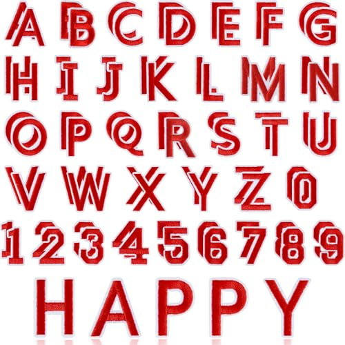 ASTARON 72 Iron on Cloth Patch Letters and Numbers, 1.5in A-Z Numbers 0-9