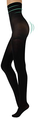 CALZITALY Calze Modellante Vita Alta | Collant Coprente Total Shaper | Push Up E Control Body | S, M, L, Xl | Nero e Blu | 80 Den (L, Nero)