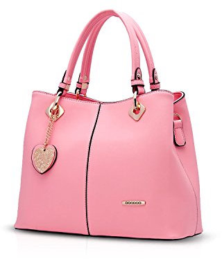 NICOLE&DORIS Nouveau Mode Femme Sacs à Main Bandoulière Sacs Main Sacs épaule PU Rose Foncé