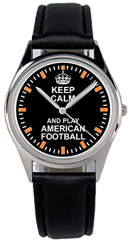 KIESENBERG Armbanduhr American Football Geschenk Artikel Idee Fan Damen Herren Unisex Analog Quartz Lederarmband Uhr 36mm Durchmesser B-2113