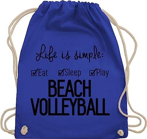 Turnbeutel Rucksack - Volleyball Geschenke Zubehör - Life is simple Beachvolleyball - Unisize - Royalblau - turn beutel accessories volleyballer beach kinderturnbeutel mädchen geschenk bag tasche