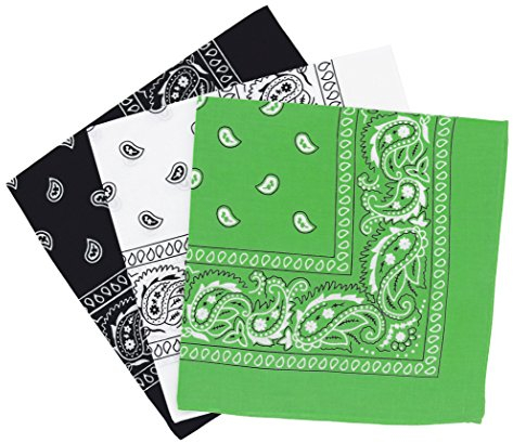 Laciteinterdite Bandana Set 3 Unisex-Erwachsene, Kinder 57x57cm Paisley Cashmere Baumwolle Hellblau