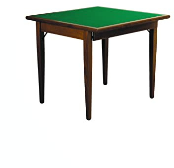 Del Fabbro Poker-Spieltisch Karn – Quadratischer Klapptisch 90×90 cm aus massivem Buchenholz mit grünem Filz – Platzsparender Kartentisch Made in Italy