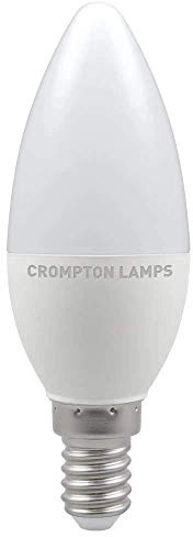 Crompton Lamps LED Candle 5.5W SES-E14 (40W Equivalent) 2700K Warm White Opal 470lm SES Small Screw E14 Frosted Light Bulb