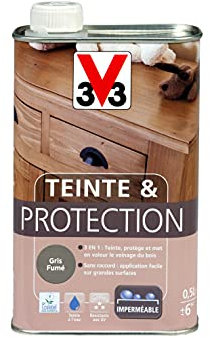 V33 Teinte & protection meubles et boiseries, Gris fumé 0,5L