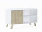 Skraut Home | Mueble de TV para Salón | 57 x 95 x 40 cm | Indicado para TV de 32/40 | Modelo Wind 100 | Blanco Mate/Roble