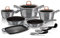 Berlinger Haus Moonlight Edition 12+2 Stück Kochgeschirr Set, Moonlight Edition BH/6021 gray Edelstahl 18/8