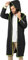 PERLETTI Imperméable Homme Femme Transparent Détails Réfléchissants - Poncho Pluie Long Capuche et Boutons - Veste Coupe Vent Etui Etanche - Anorak Réutilisable Léger (Noir Bordure Verte Citron, M)
