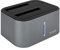 TOOQ TQDS-805G - Docking station con doppio alloggiamento SATA per unità da 2,5 e 3,5, USB 3.0 / USB 3.1 Gen1, compatibile con USB 2.0, funzione CLONE offline, Grigio