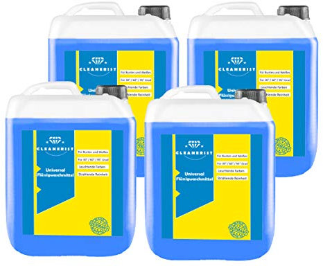 Cleanerist Lessive liquide universelle | 4 x 5 litres de lessive liquide | Jusqu'à 500 lavages de couleur blanc noir