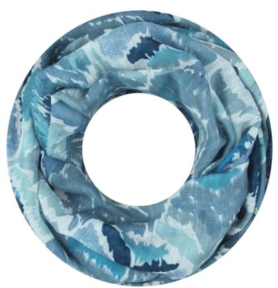 Majea Damen Loop Schal Schlauchschal Halstuch (880023) (blau 3)