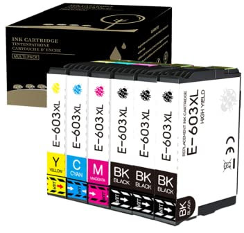 Amla druckerpatronen Kompatibel mit Epson 603 XL 603XL für Epson XP-2100 XP-2150 XP-3100 XP-3150 XP-3155 XP-4150 XP-4155 WF-2810 WF-2820 WF-2830 WF-2835 WF-2840 WF-2845 WF-2850 WF-2870 (3BK+C+M+Y)